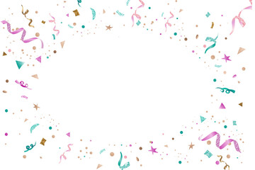 Colorful png ribbons festive new year party frame