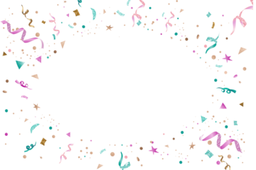 Colorful png ribbons festive new year party frame