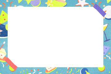 Png party frame in festive blue