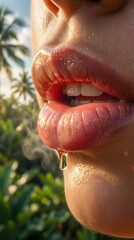 close up of a woman lips