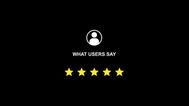 User Review Rating Concept with Confetti and Stars on Black Background for Testimonial or Feedback Templates
