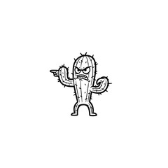 Obraz premium Happy cartoon cactus plant