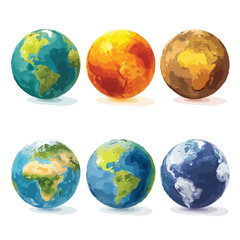 earth globes isolated on white