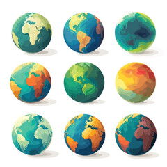 earth globes isolated on white