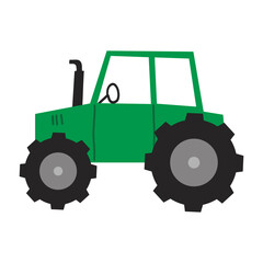Obraz premium Illustration of a Green Farm Tractor