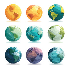 earth globes isolated on white