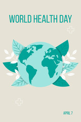 World Health Day 7th April Vector illustration design of card