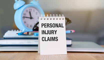 Personal Injury Protection Concept on Desk with Office Supplies