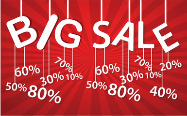 Big sale announcement .Big Discount Label and big discount in White color, vector Format
