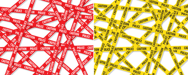 Yellow black Red diagonal stripes line. Safety stripe warning caution hazard danger road vector sign symbol. Long danger ribbon. Vector illustration on white background. 