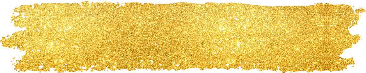 Horizontal gold glitter divider line brush stroke