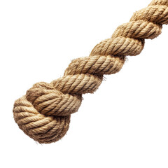 Fototapeta premium Rope Knot in Natural Texture with Earthy Tones on White Background for Nautical Themes isolated on transparent background