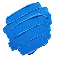 Vibrant blue paint stroke texture brushstroke abstract artistic design element isolated on transparent background
