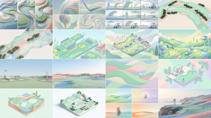 Golf brands adopt pastel themes for modern branding with golf, pastel, holly, sick, solar, marketing, president