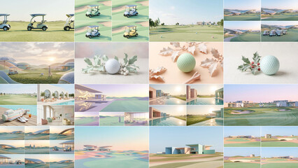 Golf brands adopt pastel themes for modern branding with sick, president, holly, pastel, golf, solar, marketing