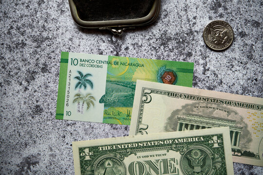 billetes, d&oacute;lar estadounidense, c&oacute;rdoba oro