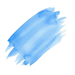 Light blue watercolor brush stroke texture abstract art isolated on black isolated on transparent background