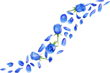Falling Blue Rose Flower