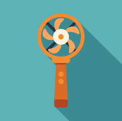 Obraz premium Portable electric fan providing cooling comfort in a flat design style