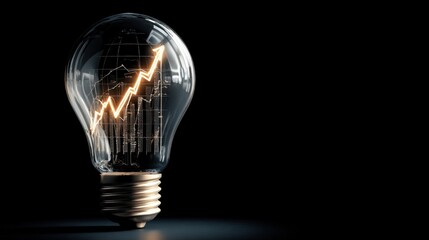Light Bulb with Rising Stock Market Graph Concept Illustrating Financial Growth and Innovation