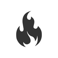Black fire icon vector. Fire flame symbol. Simple Flame icon