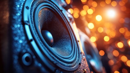 Close-up audio speaker cone