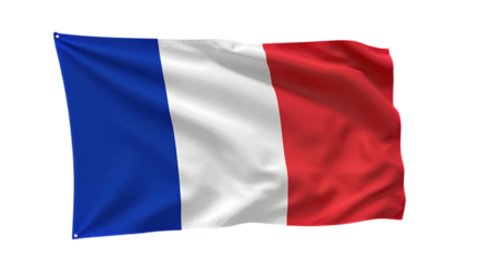 Waving Flag with Blue, White, and Red Stripes.