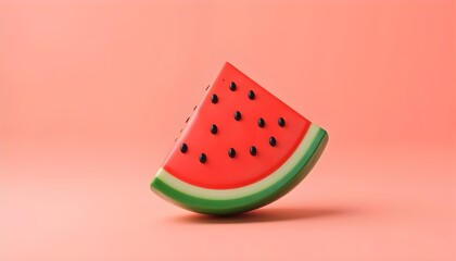 Vibrant watermelon slice isolated on a soft pastel background capturing its juicy texture, bright colors, and refreshing fruit concept for healthy food visuals.