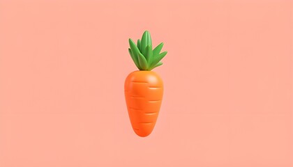 Fresh orange carrot standing upright on a pastel background highlighting its clean form, vivid color, and nutritious vegetable concept for healthy lifestyle visuals.
