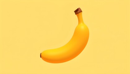 Single ripe banana isolated on a bright background emphasizing its smooth form, yellow color, and nutritious qualities for healthy fruit and lifestyle concepts.
