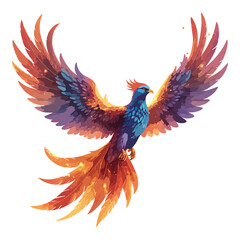 Fototapeta premium Vector illustration of a wild peacock feather, bird of paradise, and pheasant isolated on white with flying eagle wings and cartoon animal character design for a nature tattoo art logo symbol