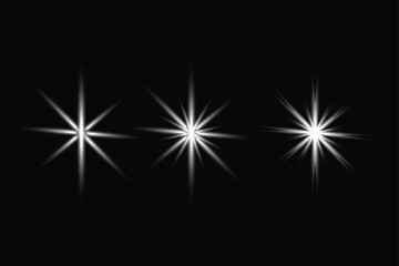 Bright White Starbursts on Dark Background