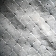 Obraz premium Quilted fabric texture with diamond stitch pattern and perforated intersections on soft cushioned surface