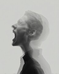 man rage contained in stillness