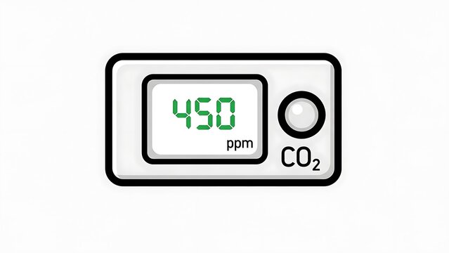 CO2 Meter Showing 450 Parts Per Million.