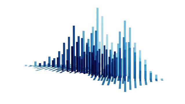 Abstract sound wave visualization isolated on transparent background