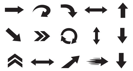 Modern arrow icons set featuring various directional and navigation symbols for web design and user interfaces