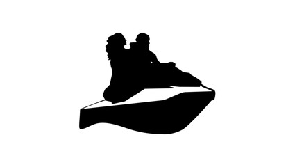  jet skiing ,black isolated silhouette © OMIA