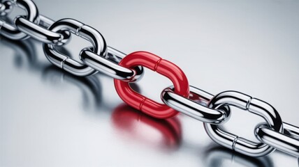 A unique red link stands out in a chain