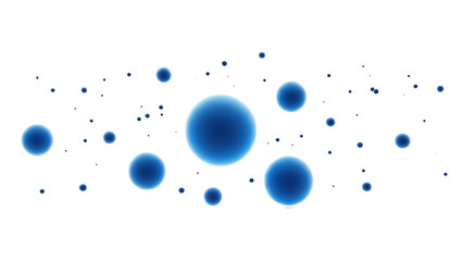 Blue dots in space isolated on transparent background