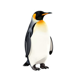 Fototapeta premium Emperor Penguin Standing With Orange And Yellow Chest