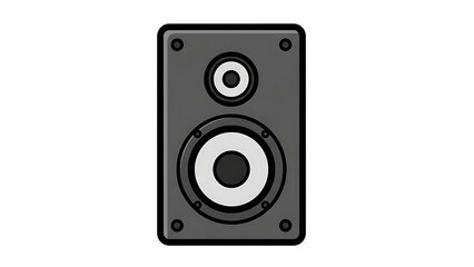 Fototapeta premium Black Speaker Icon on White Background.