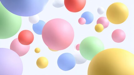 Colorful Floating Spheres Abstract Background.