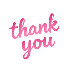 Fototapeta premium Pink handwritten thank you text.