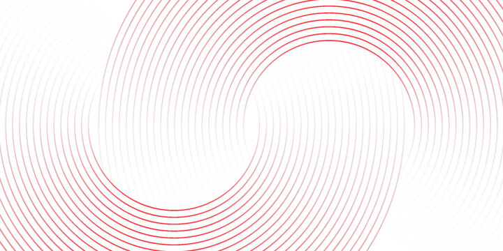 Collection of red concentric circles. Collection of radial sound wave or sonar rings. Pack of radar icon symbols, targets, dashed lines, halftones.eps 10,modern.
