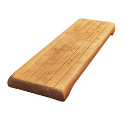 Wooden Cutting Board in Natural Wood Tone with Soft Lighting on Clean White Background for Kitchen Utensils isolated on transparent background