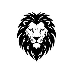 Bold Detailed Silhouette Lion Head Majestic Predator Animal Illustration