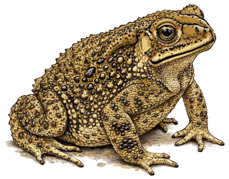 Bufo melanostictus illustration art