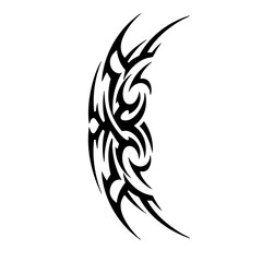 Abstract Graphic Tribal Curve Ornament Tattoo Decoration Design Element