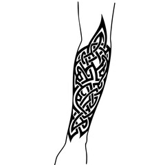 Intricate Geometric Celtic Knotwork Arm Tattoo Design Illustration